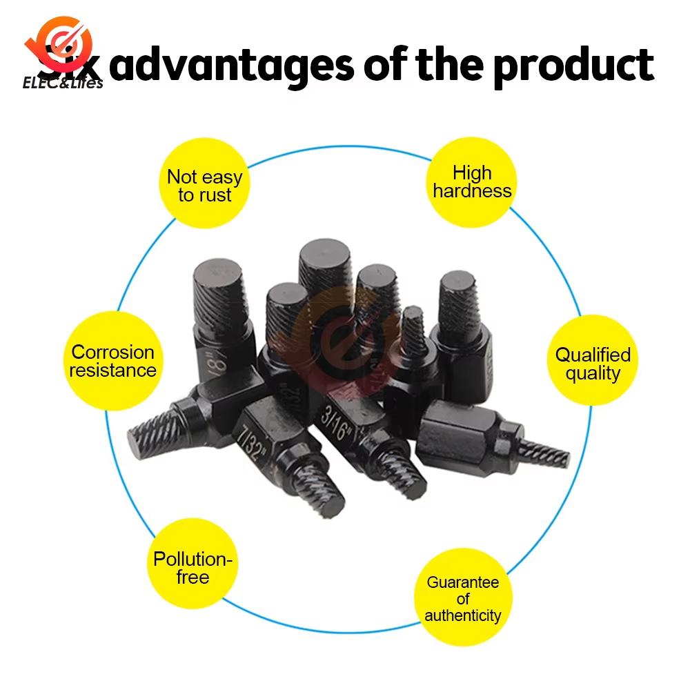 Jeu de forets flacon de vis et de boulons
