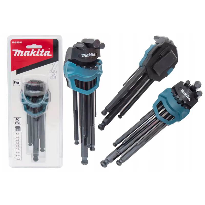 Makita B-65894 jeu de clés hexagonales 9 pièces plusieurs tailles clé hexagonale clé Allen jeu de combinaison accessoires d'outils