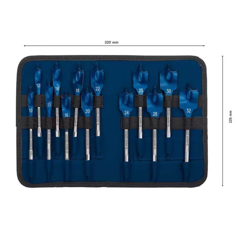BOSCH 2608900336 EXPERT Ensemble de forets auto-coupants à vitesse variable 10-32 mm Accessoires pour perceuse à percussion Perçage du bois 13 pièces