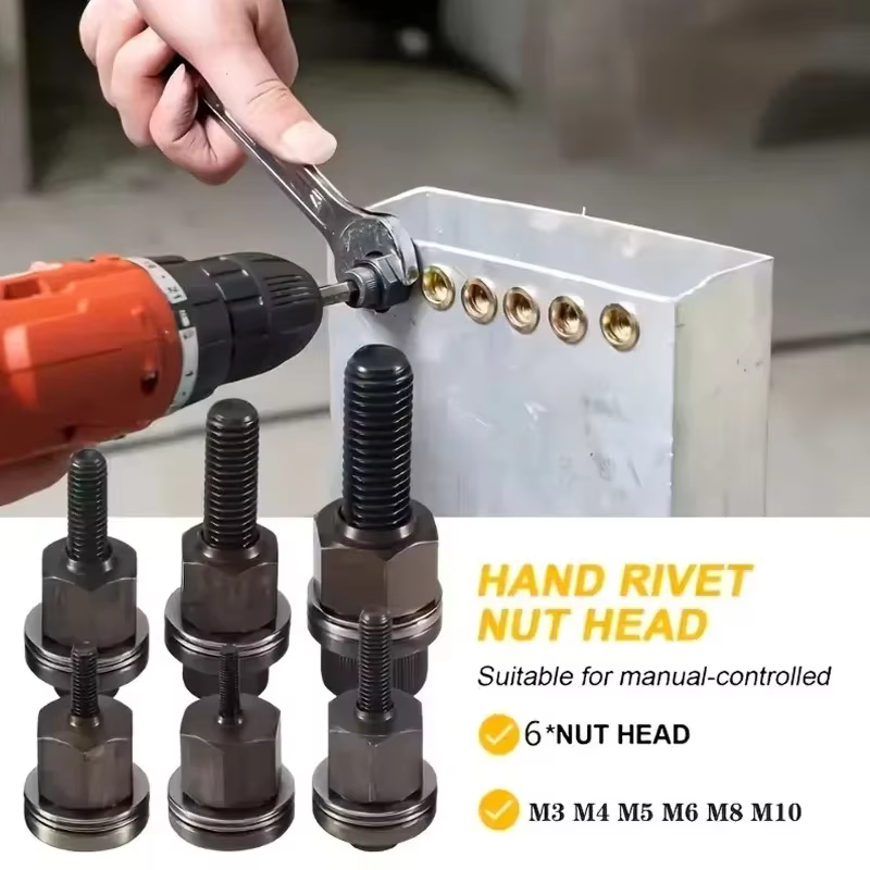 Accessoires pour outil de rivetage manuel : Tête de rivet pour fixation de plaque d'immatriculation
