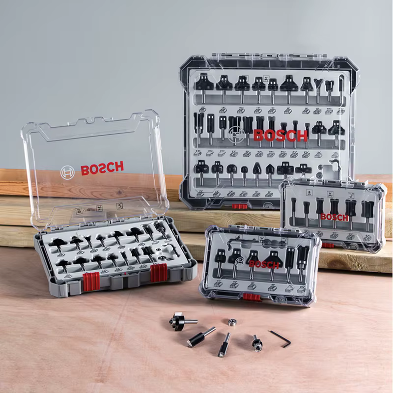Jeu de fraises à queue de 1/4 po Bosch Professional pour le travail du bois