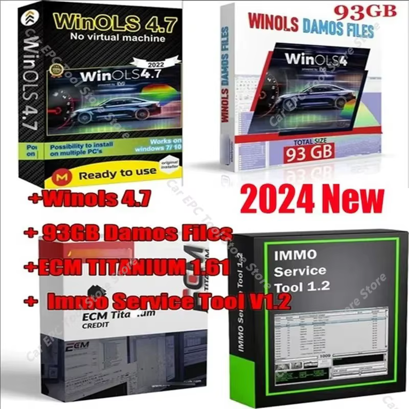 93 Go de fichiers Damos + outil de programmation ECU + logiciel Winols 4.7 + ECM TITANIUM 1.61 + outil de service Immo V1.2 + guide vidéo d'installation