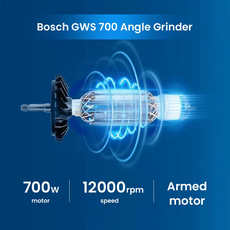 Bosch GWS700 meuleuse d'angle électrique 12000 tr/min rectifieuse portative multifonctionnelle pour le polissage des métaux outils électriques de coupe