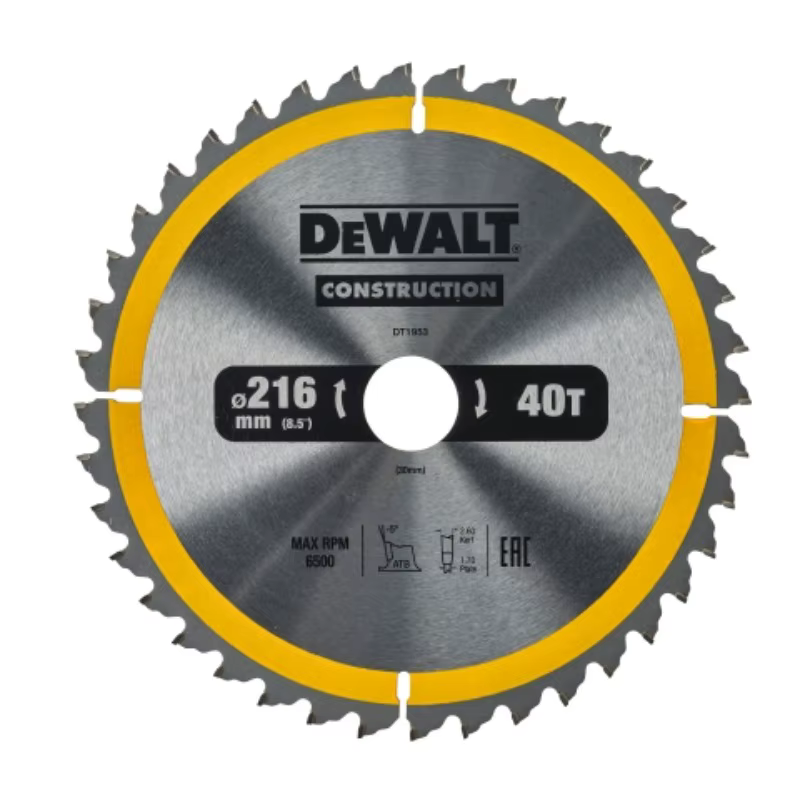 DEWALT DT1953-A9 Lame de scie circulaire en carbure de 216 mm
