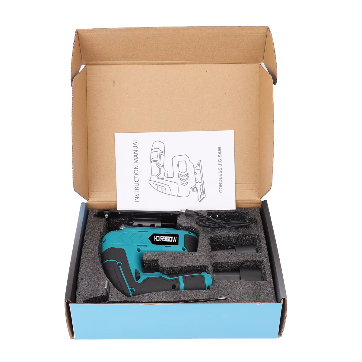 WOBERICH Portable sans fil 65mm lame rapide changée sans fil gabarits batterie scie sauteuse outil électrique scies