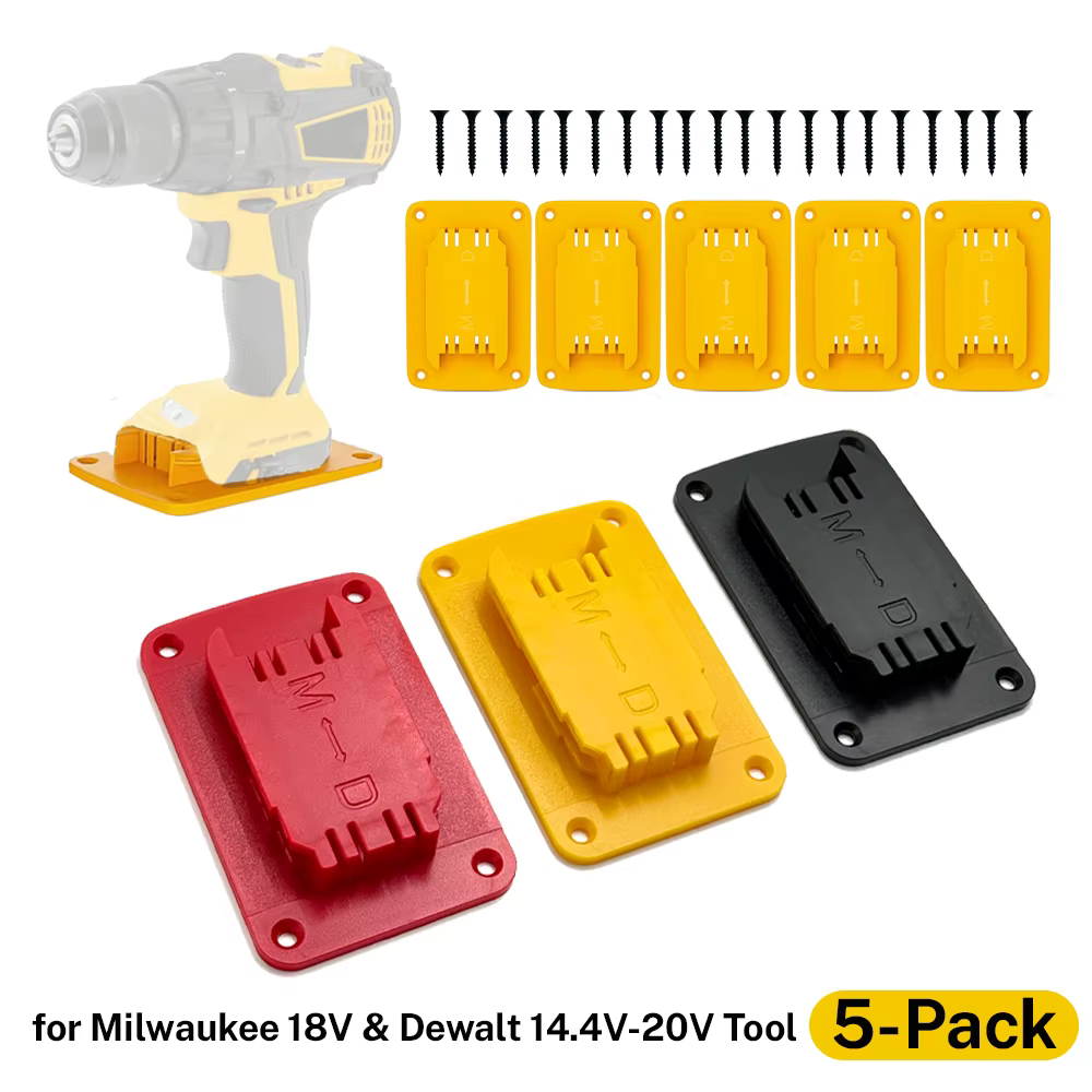 5 pièces porte-outil Dock support de rangement mural pour Dewalt 14.4V/18V/20V pour Milwaukee 18V dispositifs de