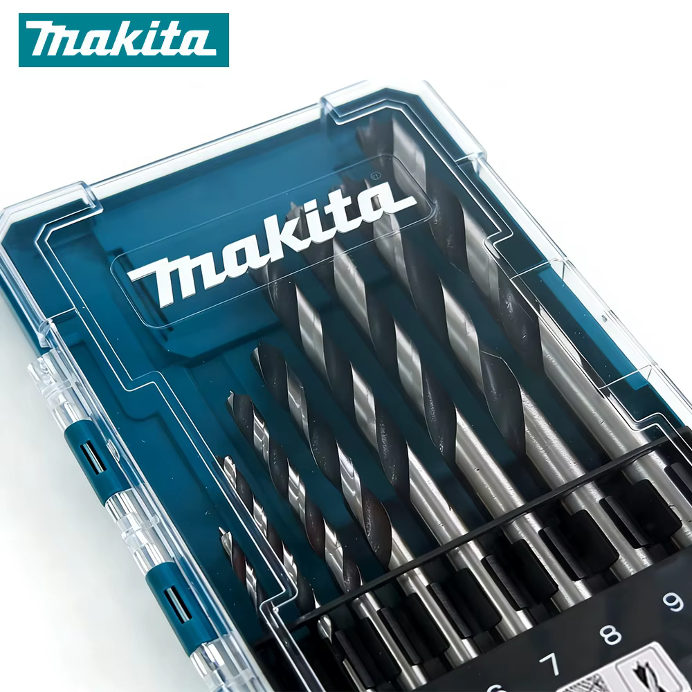 MAKITA D-77257 – Ensemble de 8 forets à queue droite pour bois, 3-10 mm, tige droite, précision, durabilité, élimination des copeaux, accessoire pour outils électriques