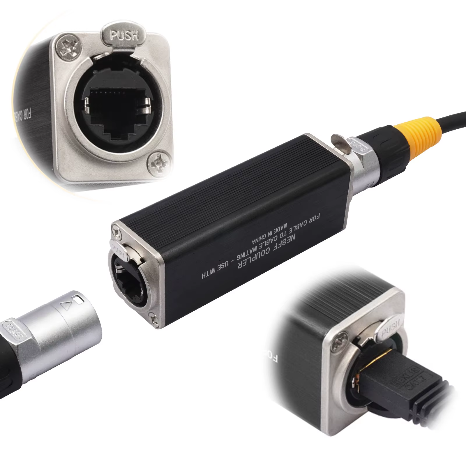 Connecteur d'extension de câble RJ45 femelle-femelle avec verrouillage et blindage, coupleurs réseau droits pour extensions de câbles
