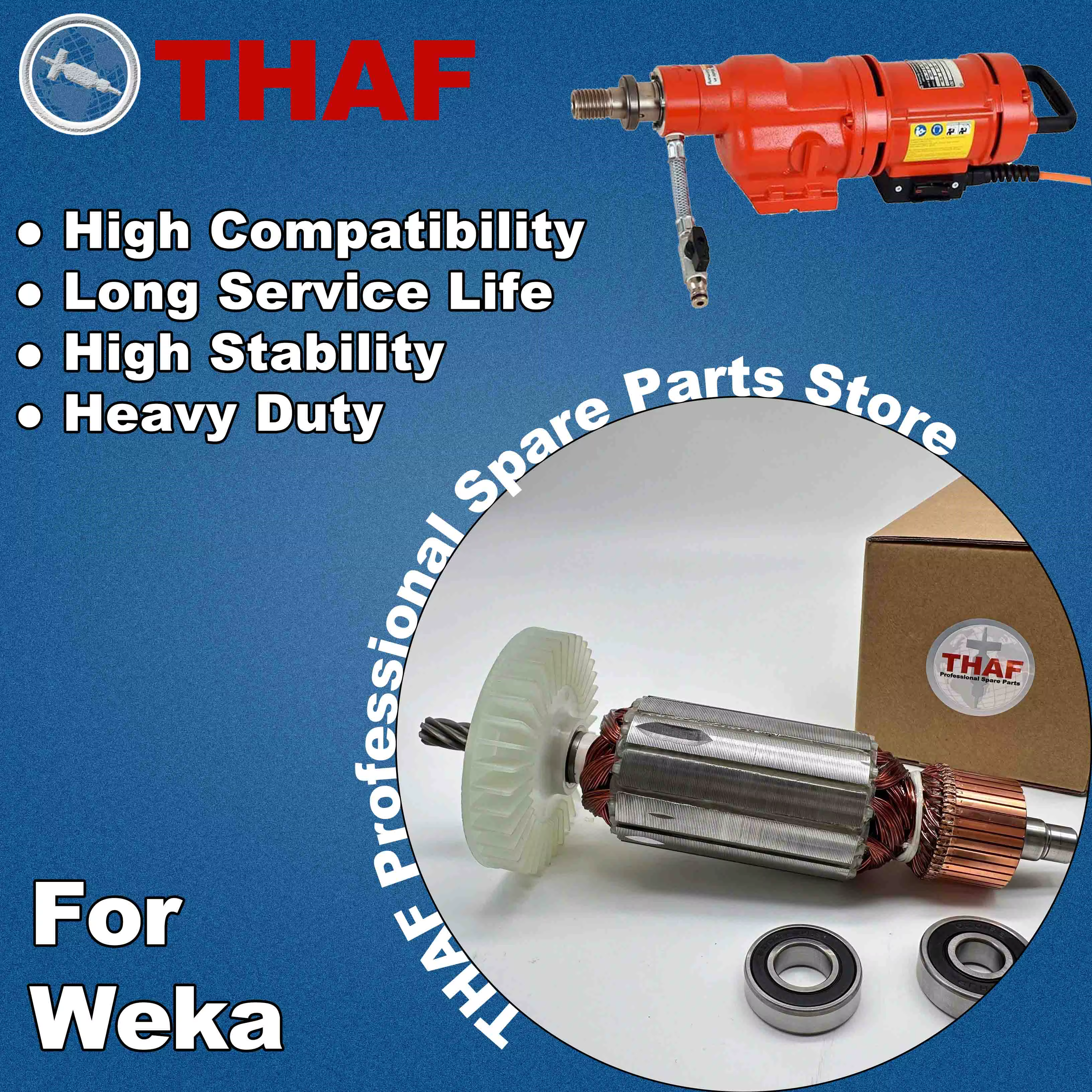 AC 220V 240V DK32 Induit Rotor pour WEKA Machine de forage Pièces de rechange Foreuse à cœur DK 32