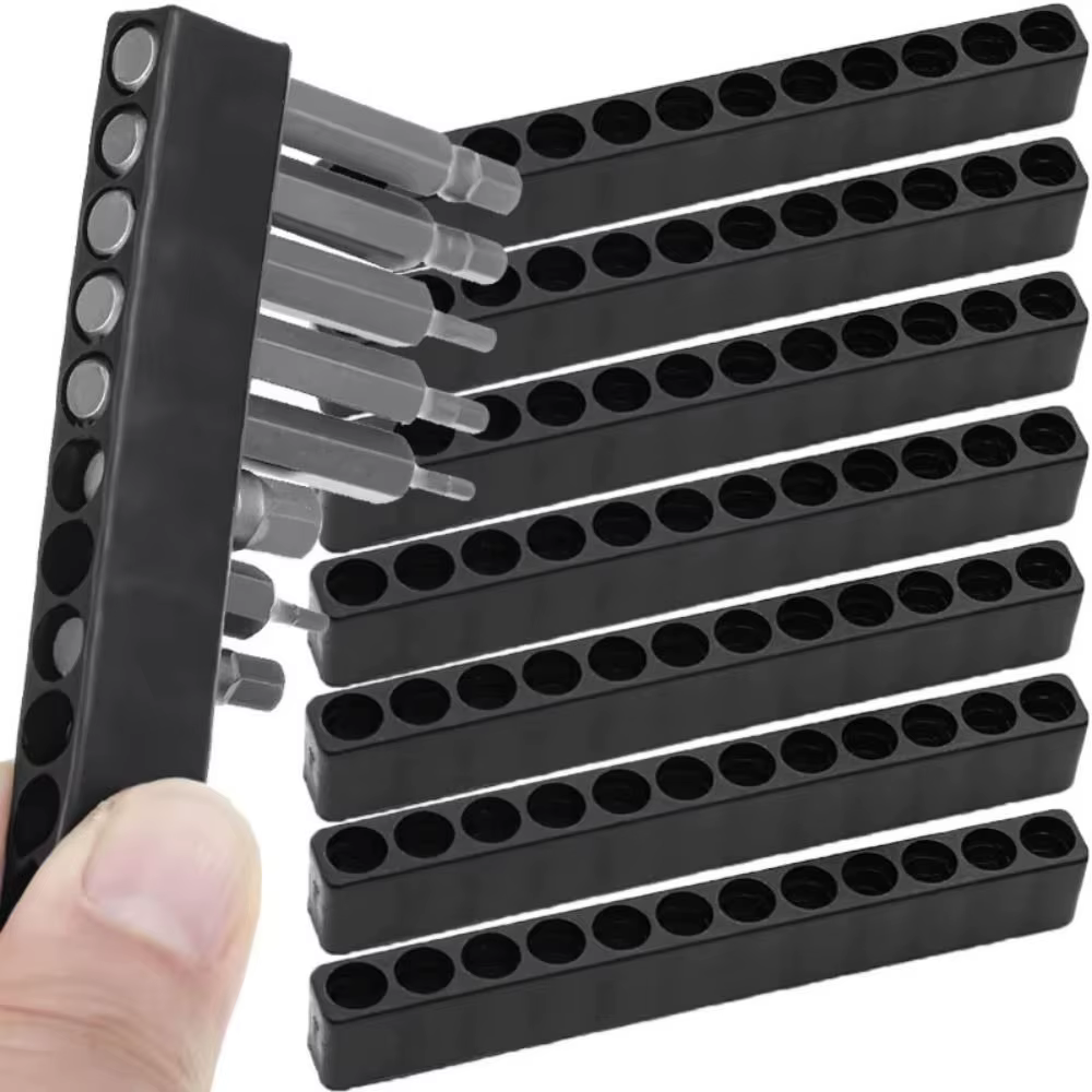 Base de rangement pour foret 8/10/12 trous, bricolage 6.35mm, support de rangement pour foret, organisateur de perceuse, outils matériels, accessoire de stockage électrique