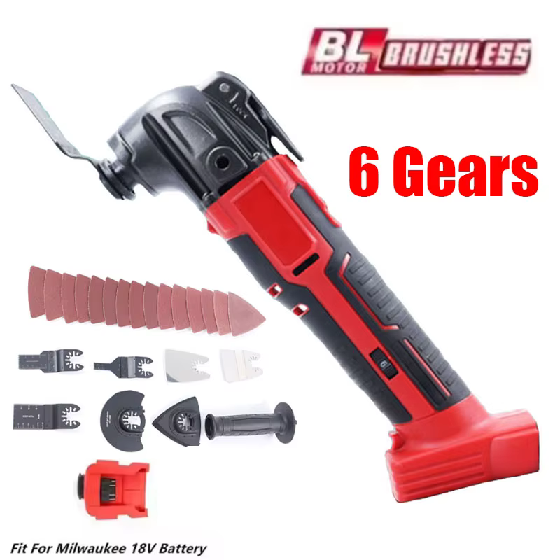 Pour Milwaukee 18V batterie électrique oscillant outil multifonction 6 vitesses sans fil Vibration tondeuse scie de coupe outils électriques