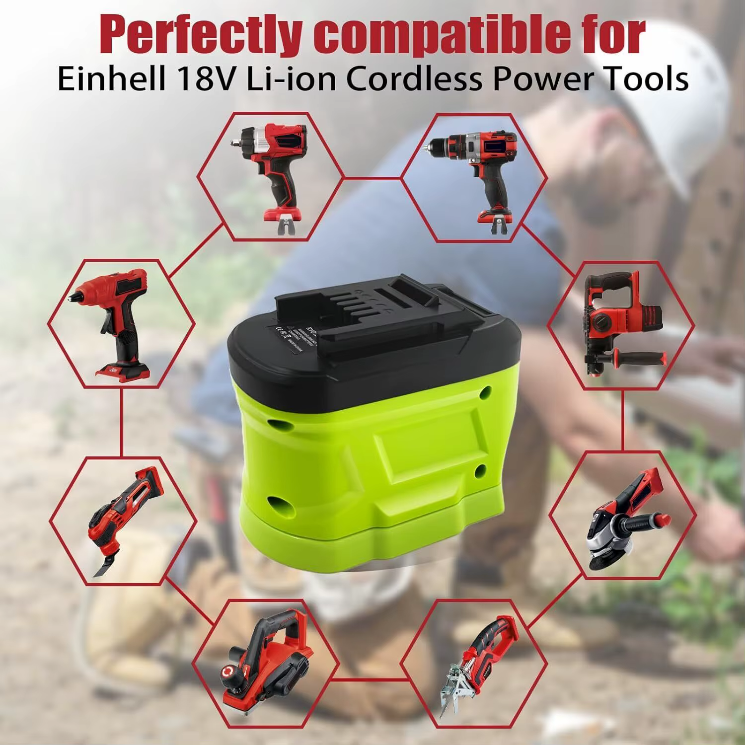 Adaptateur de batterie pour Ryobi 18V Eddie ion