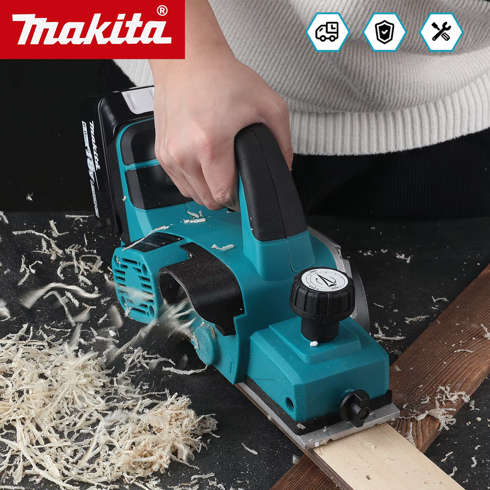 Makita – raboteuse électrique: largeur de rabotage de 82mm