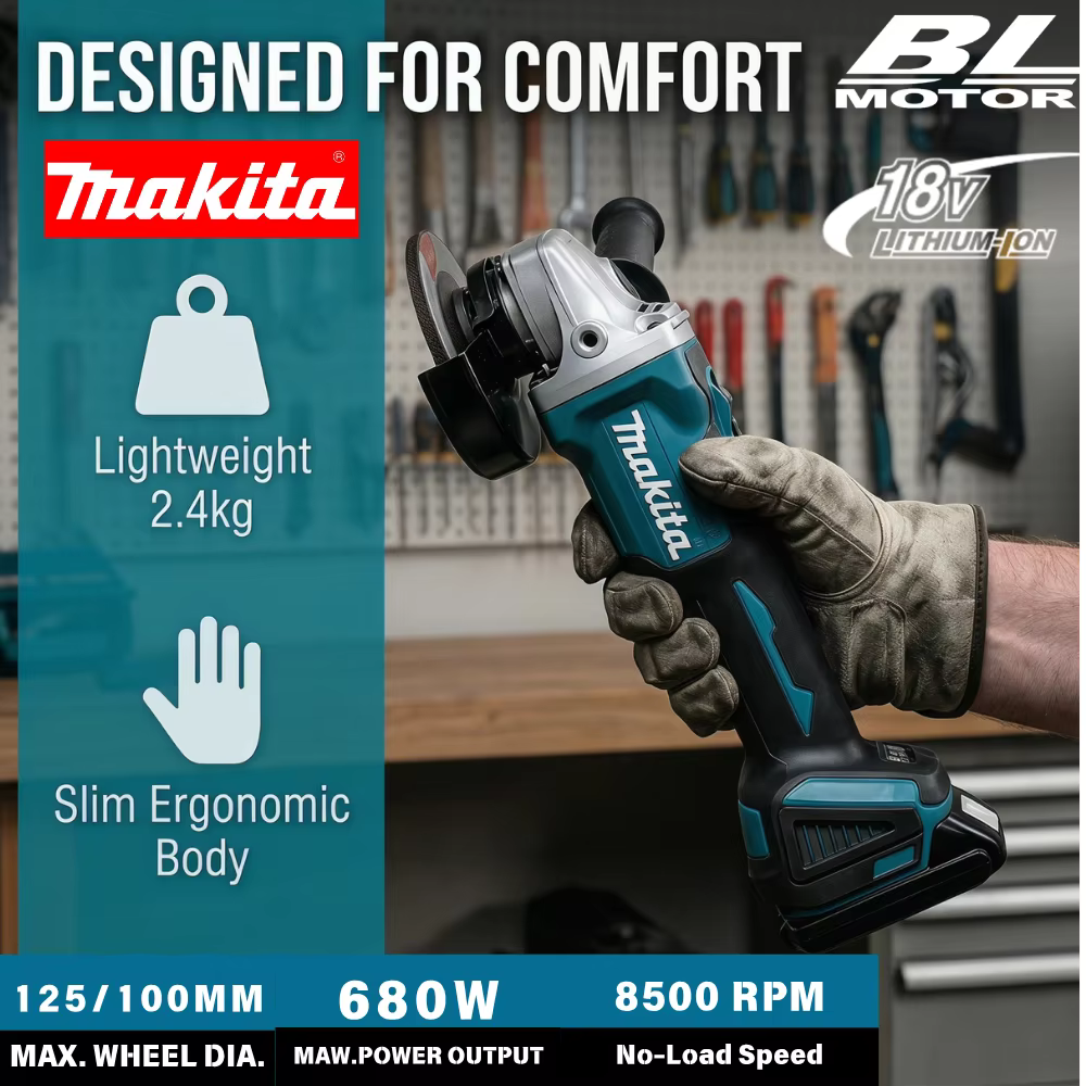 Meuleuse d'angle sans fil MAKITA DGA404 18V 8500 tr/min sans balais pour la construction