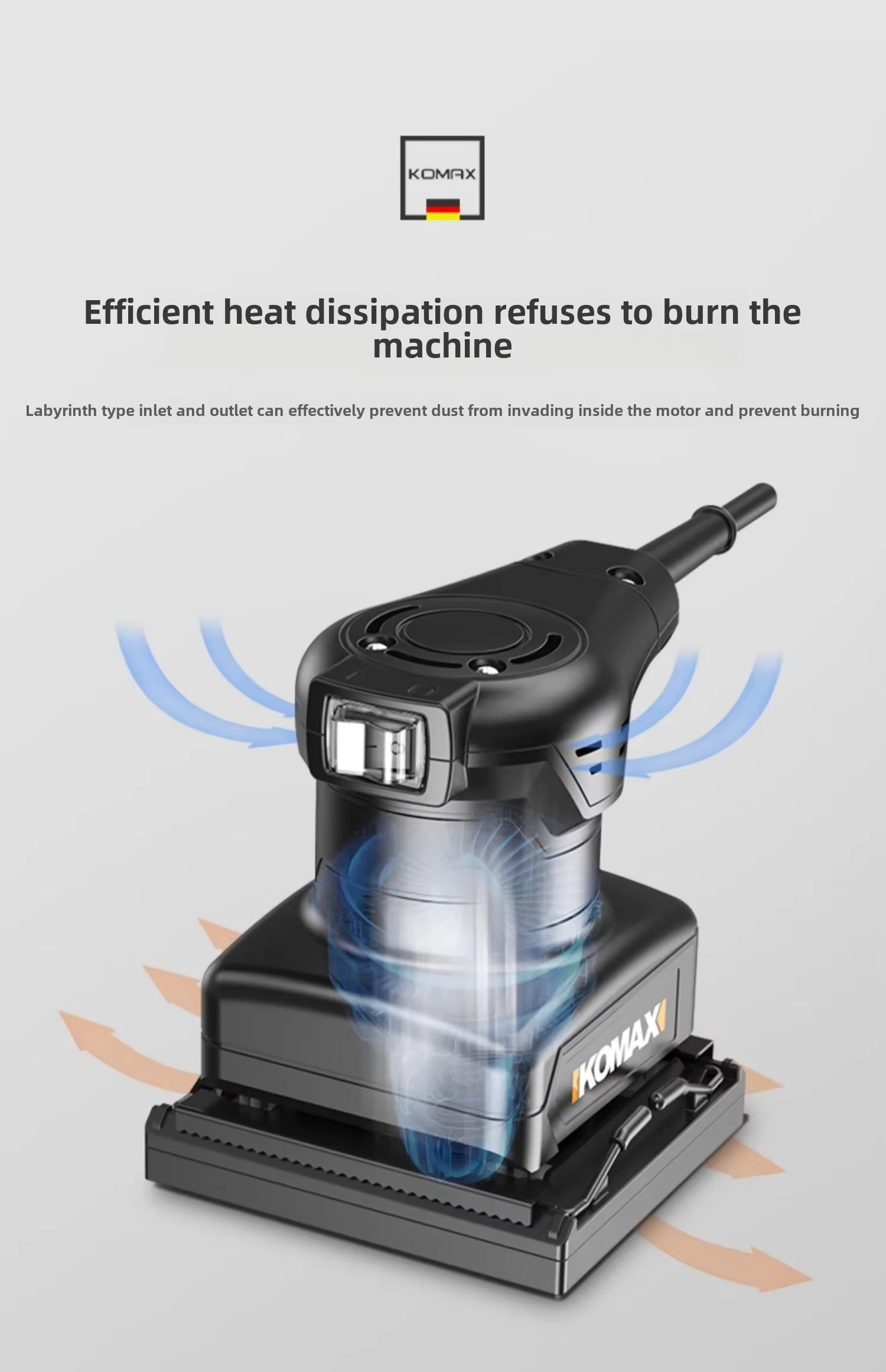 Ponceuse électrique efficace 220V pour le travail du bois et le polissage des sols avec système de dépoussiérage