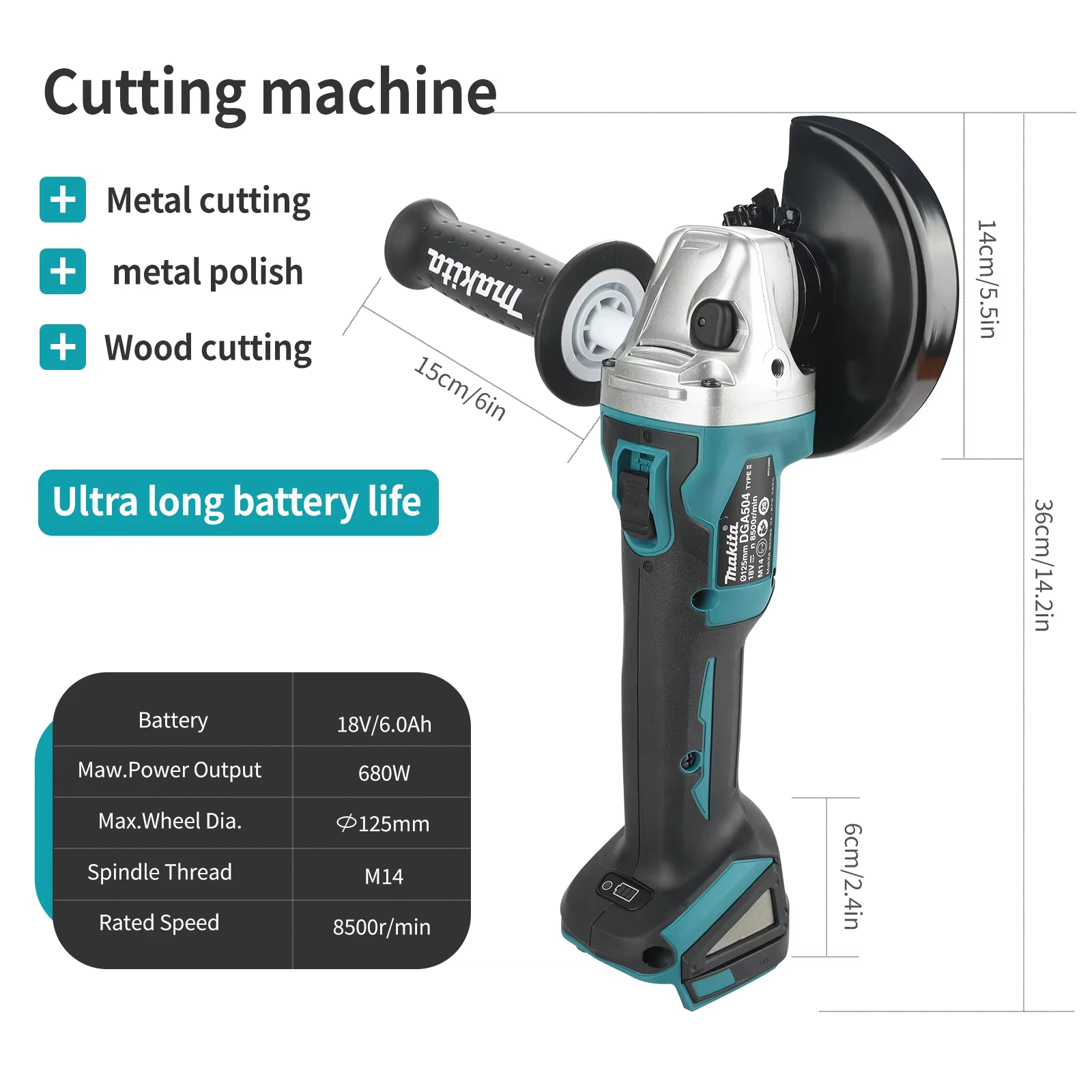 Meuleuse sans fil Makita DGA504