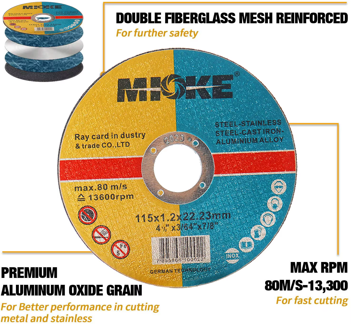 Disque de coupe en métal de lame de scie circulaire de 4.5 pouces 115mm pour des accessoires de meuleuse d'angle