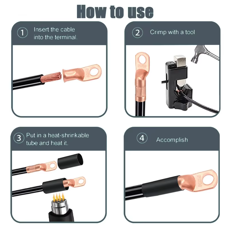 Pince à sertir portable HUHAO 8AWG-4/0AWG à ressort pour cosses en cuivre
