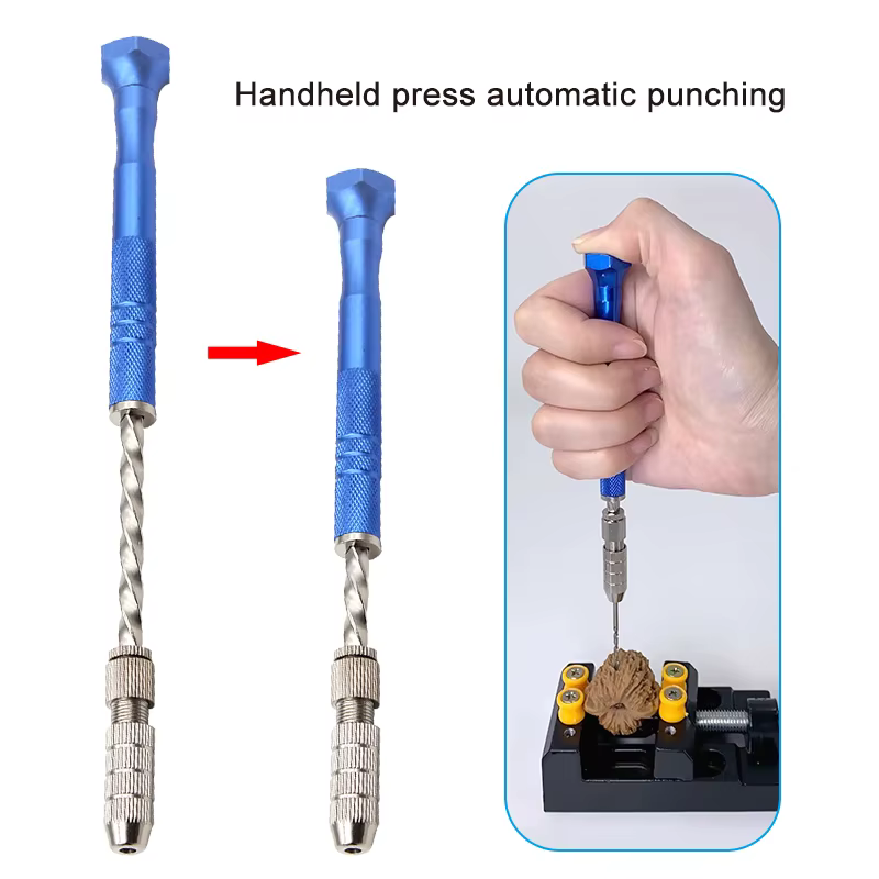 Perceuse hélicoïdale manuelle semi-automatique étendue bleue de 0.5 à 3mm