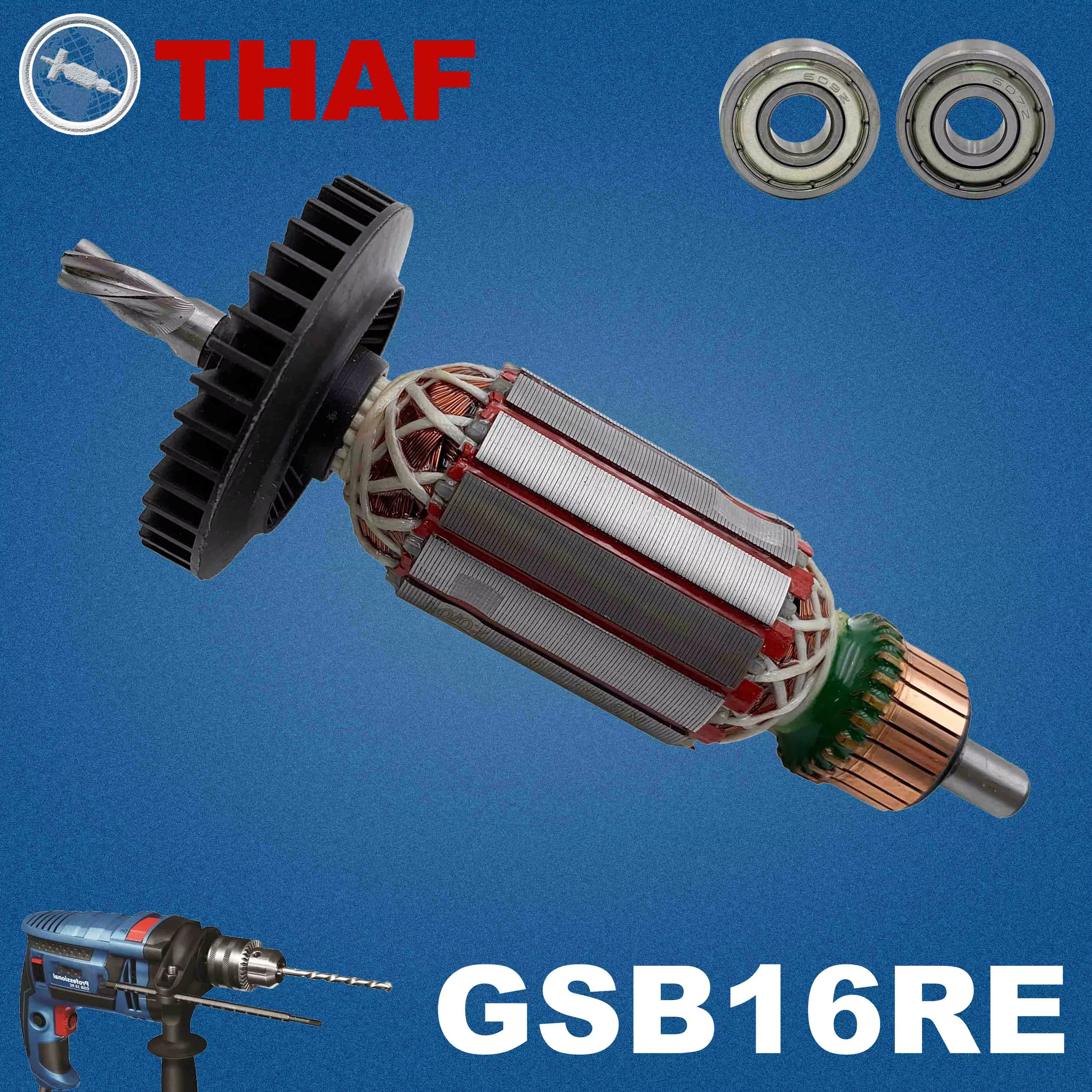 AC 220V 240V GSB16 GSB16RE Induit Rotor pour BOSCH GSB550RE Perceuse A Percussion Pièces de rechange GSB 16 GSB 16 RE GSB 550 RE