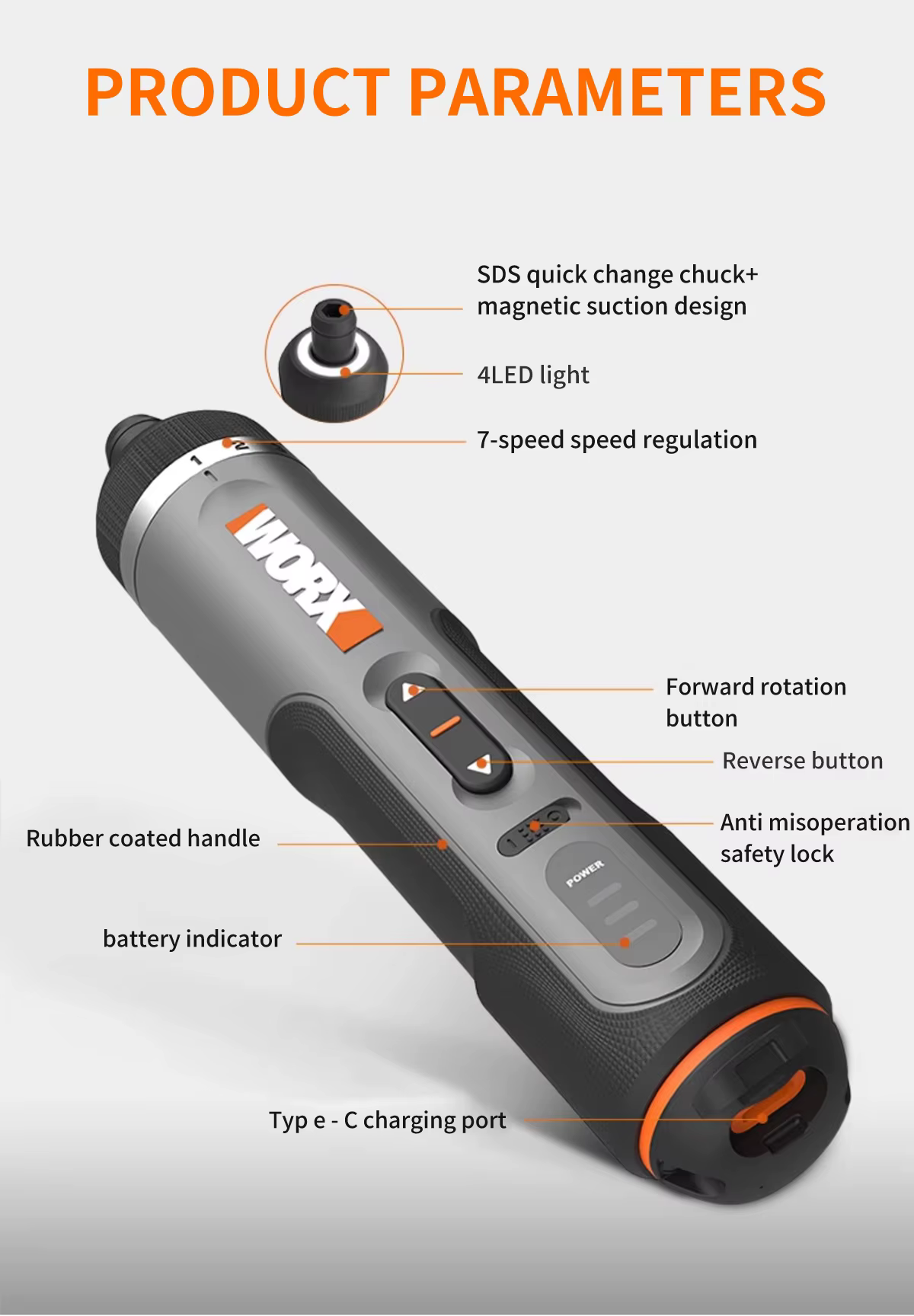 Worx 30 bits ensembles d'outils électriques WX242 jeux de tournevis