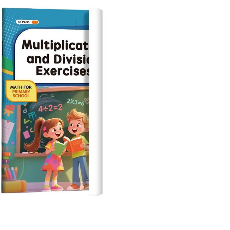 Cahier d'exercices de mathématiques sur la multiplication et la division pour enfants, pour améliorer les compétences de calcul et développer la pensée logique