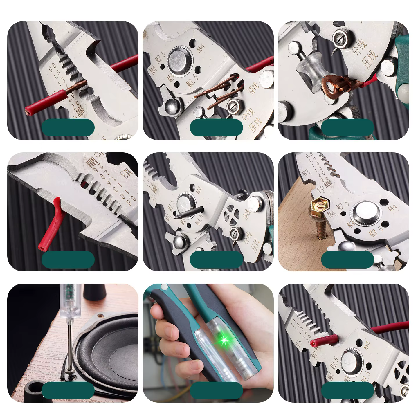 Dénudeur de fil multifonctionnel avec stylo de Test électrique