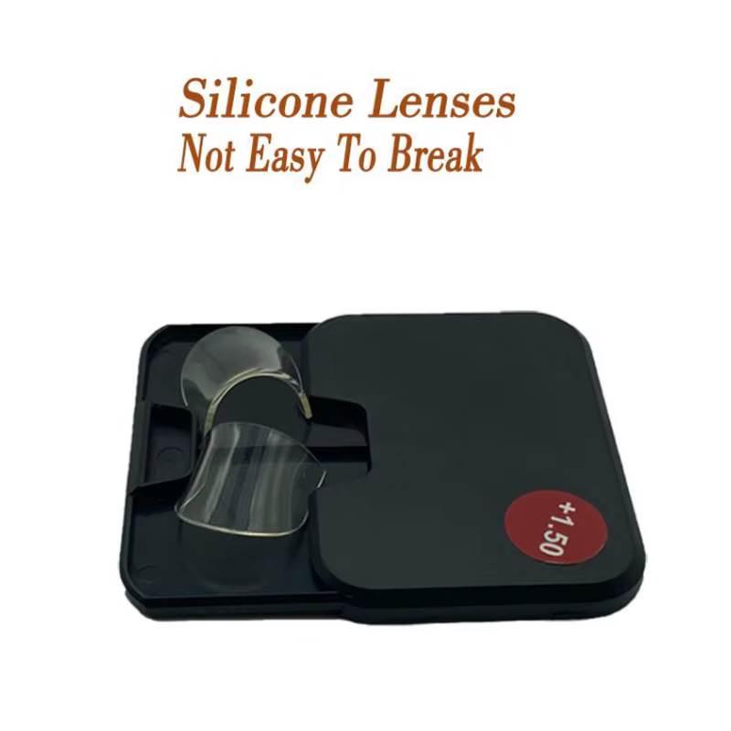 Lunettes de lecture bifocales en Silicone liquide, 2 pièces, lentilles presbytes à coller, grossissement, lentilles bifocales ultralégères réutilisables