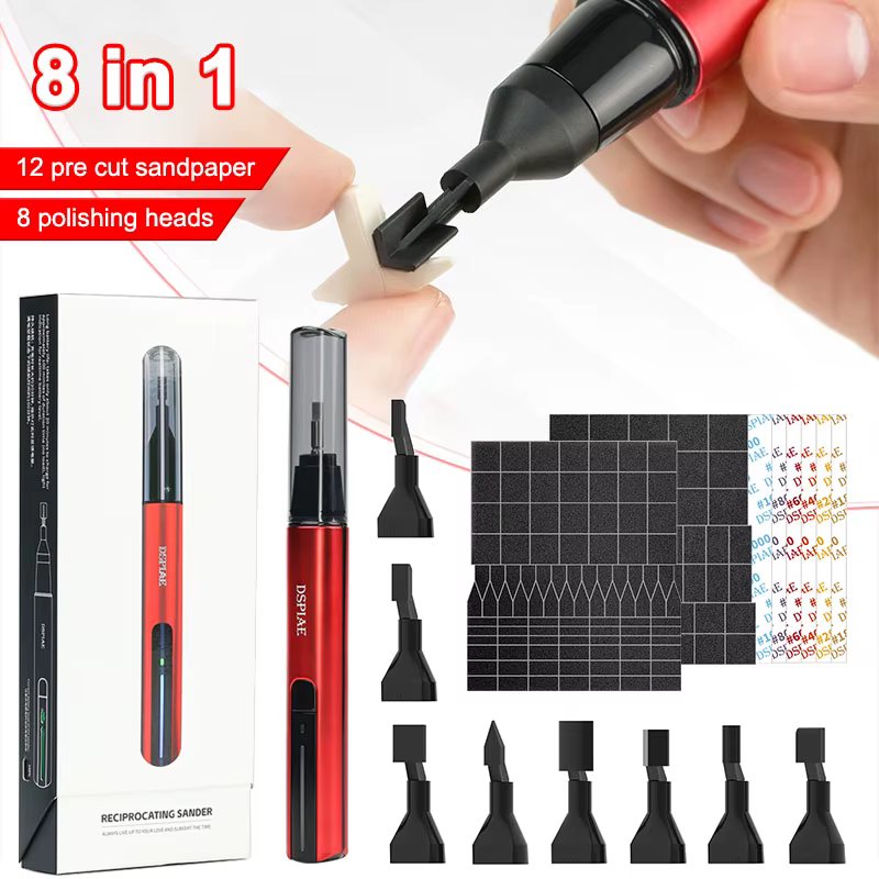 DSPIAE ES-A ponceuse alternative bricolage stylo de meulage électrique modèle en plastique têtes de ponçage papier de verre outils d'artisanat militaire