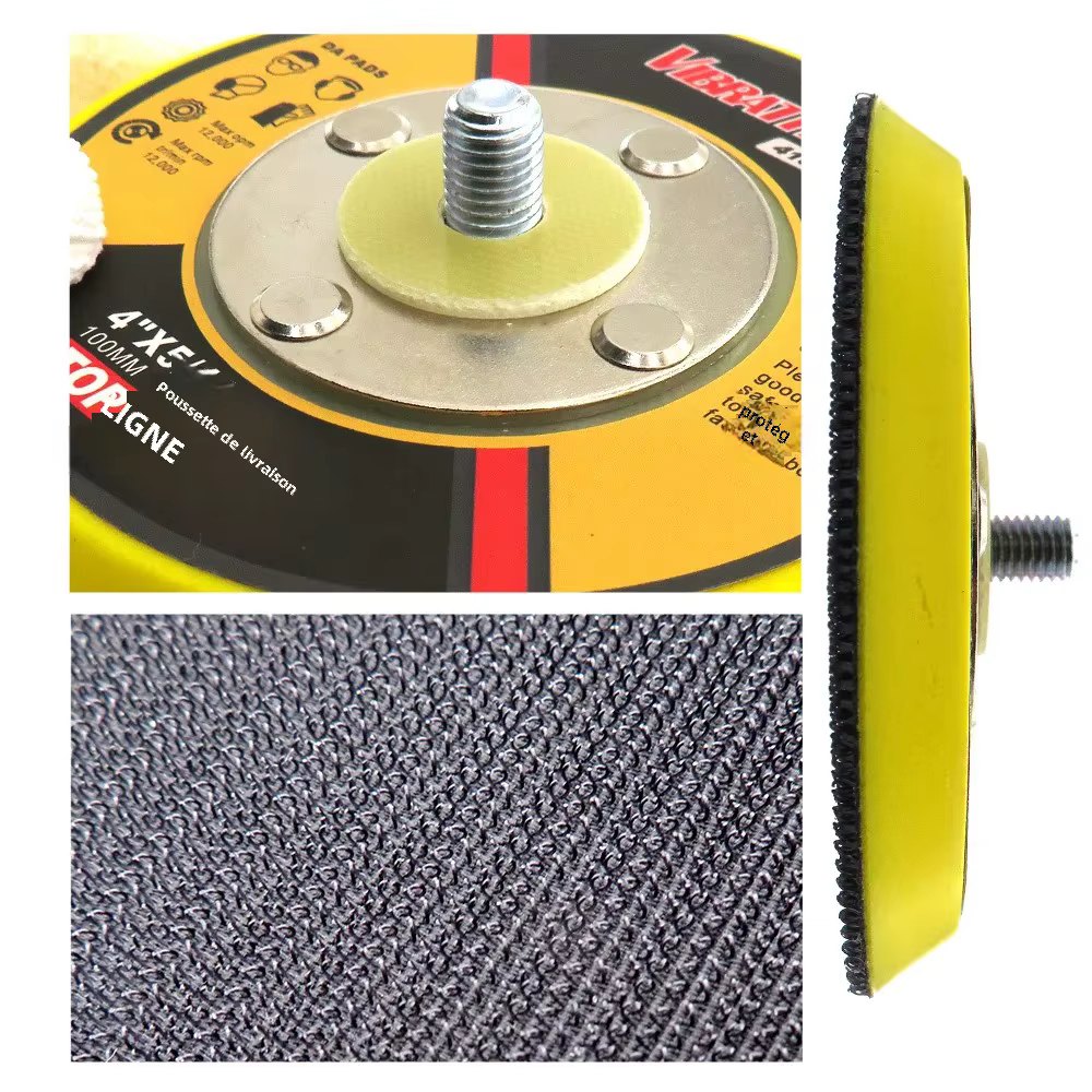 VIBRATITE 1-6 pouces DA tampon de ponçage ponceuse support M6 & 5/16 "-24 filetage crochet et boucle abrasif outils électriques accessoires 1 pièces