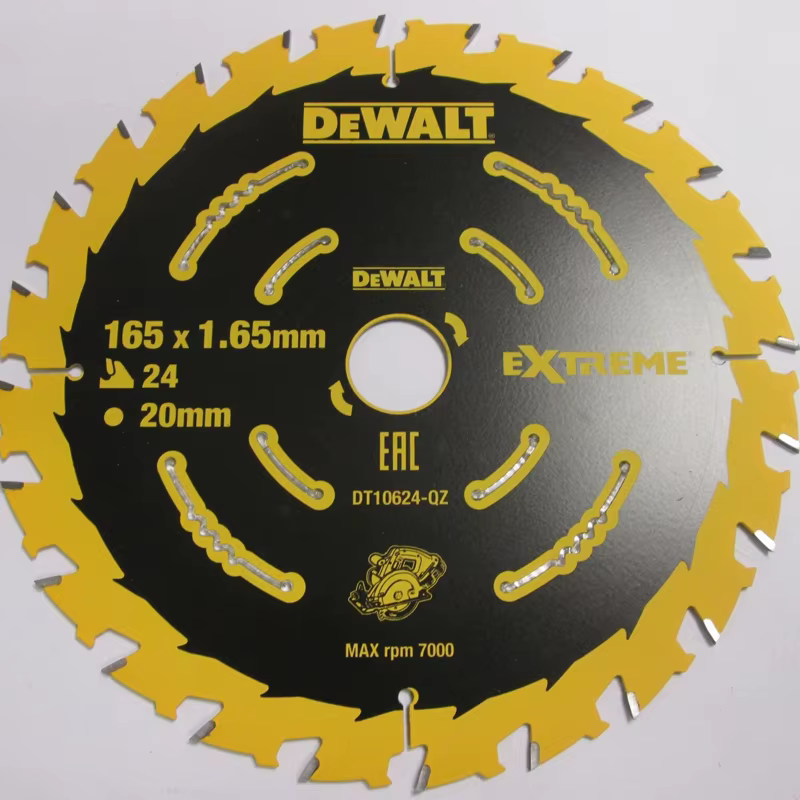 DEWALT DT10624 Lame de scie pour le travail du bois 165 mm x 20 mm 24T