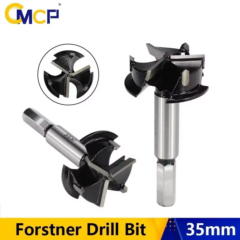CMCP 1pc 35mm Forstner foret charnière alésage foret trou scie Cutter tige ronde carbure pointe outil de forage coupe pour le travail du bois