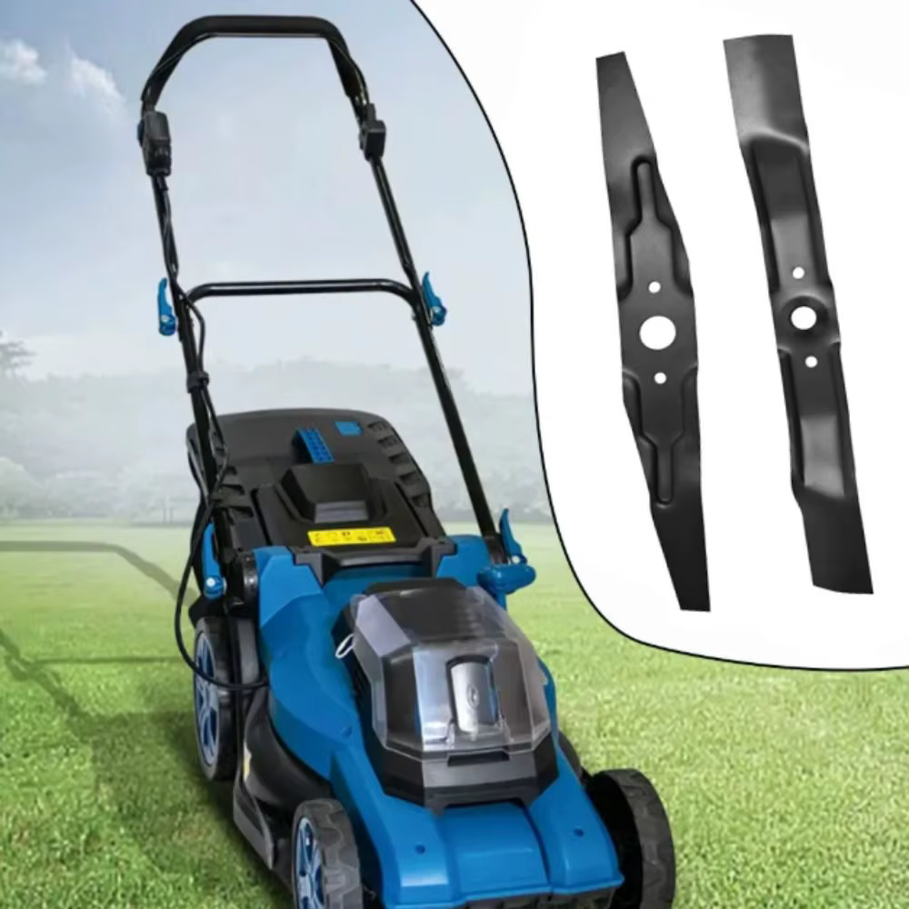 Pièces de rechange OEM pour tondeuse à gazon : Lot de 2 lames de coupe double face pour outils de jardinage et entretien de la pelouse
