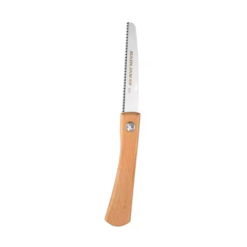 Mini scie manuelle pliable avec poignée en bois antidérapante