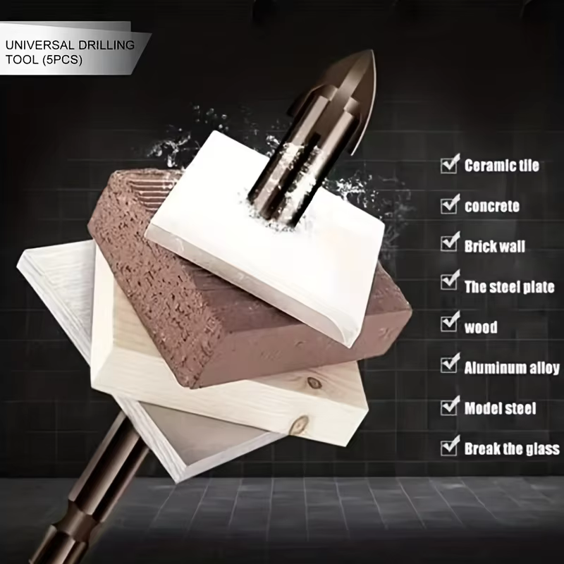 Mèches hexagonales croisées pour carrelage, verre, céramique, ouvre-trou pour béton, alliage Triangle, taille 3/4/5/6/8/10/12mm, forets pour verre