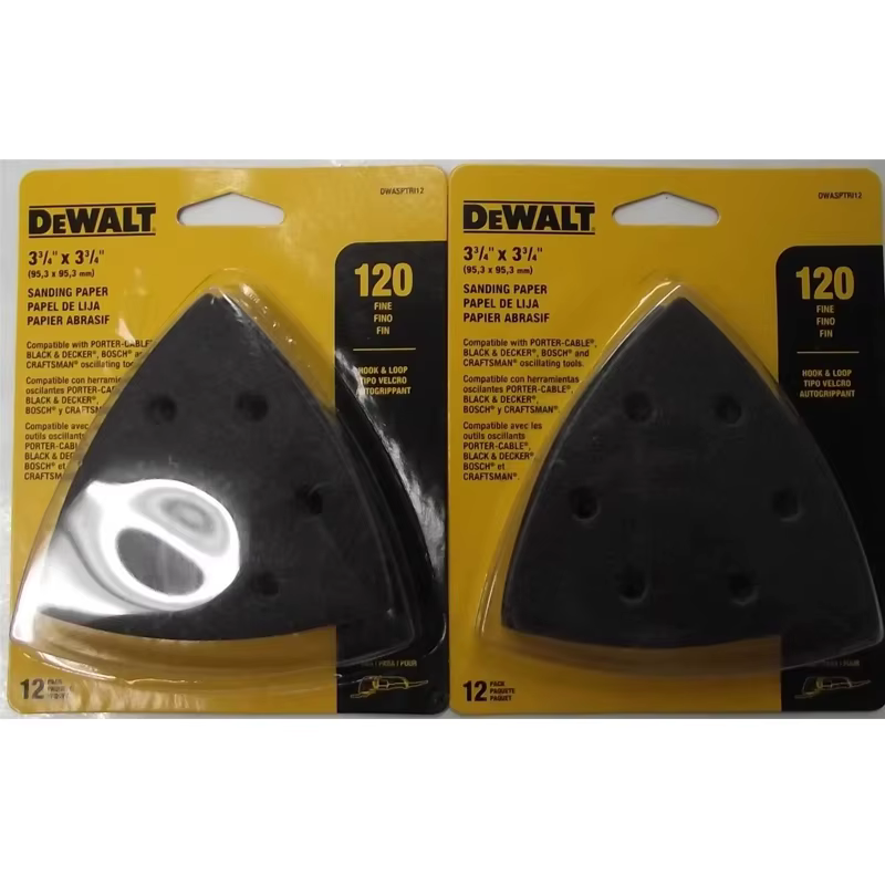 DEWALT DWASPTRI12 tampon de ponçage oscillant grain 120 paquet de 12 meulage polissage accessoires d'outils électriques durables
