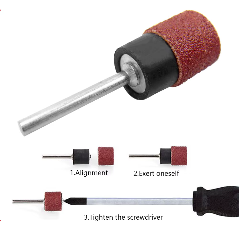 Grain de kit de batterie de ponçage # 80 # 120 manchons Dremel avec mandrin