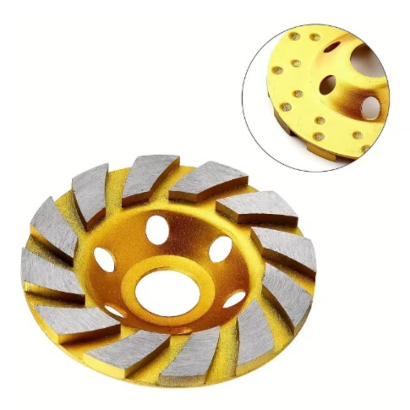Disque de meulage diamanté 4 pouces HHS Turbo robuste pour béton