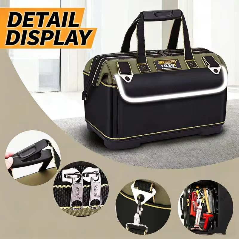Sac à outils jaune et noir monobloc