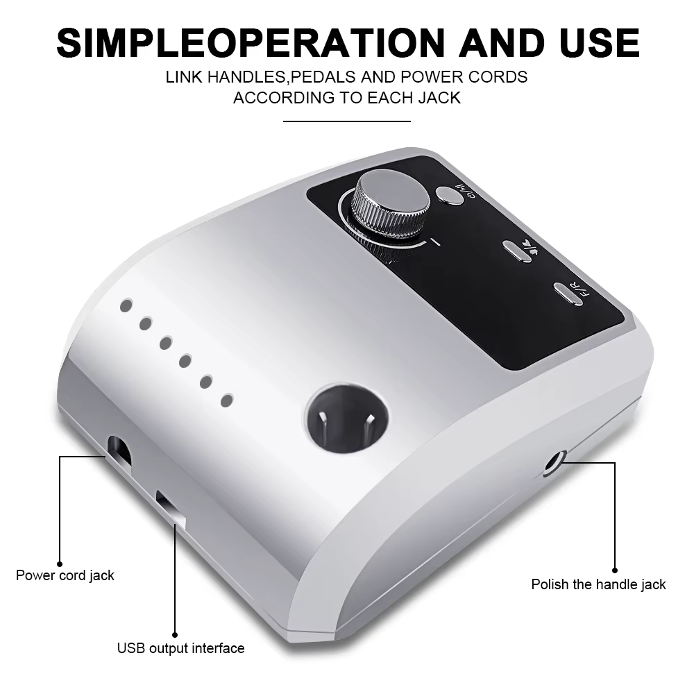 Perceuse à ongles électrique 45000 tr/min, lime électrique, affichage HD, stylo de manucure en métal, ponceuse professionnelle pour tour à ongles