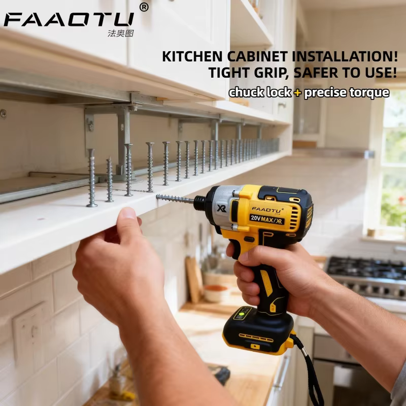FAAOTU DCF887 Perceuse à percussion sans fil, tournevis électrique, perceuse à percussion, compatible avec la batterie Dewalt 20V, SANS batterie