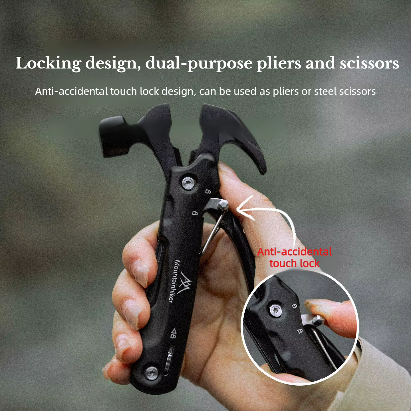 Pince multifonction en acier inoxydable, outil multifonctionnel, marteau à griffes avec gaine en nylon pour la survie en plein air, le camping, la chasse, la randonnée