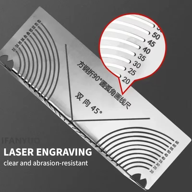 Outil de marquage d'arc d'angle flexible précis pour tuyau carré de 20 à 100MM
