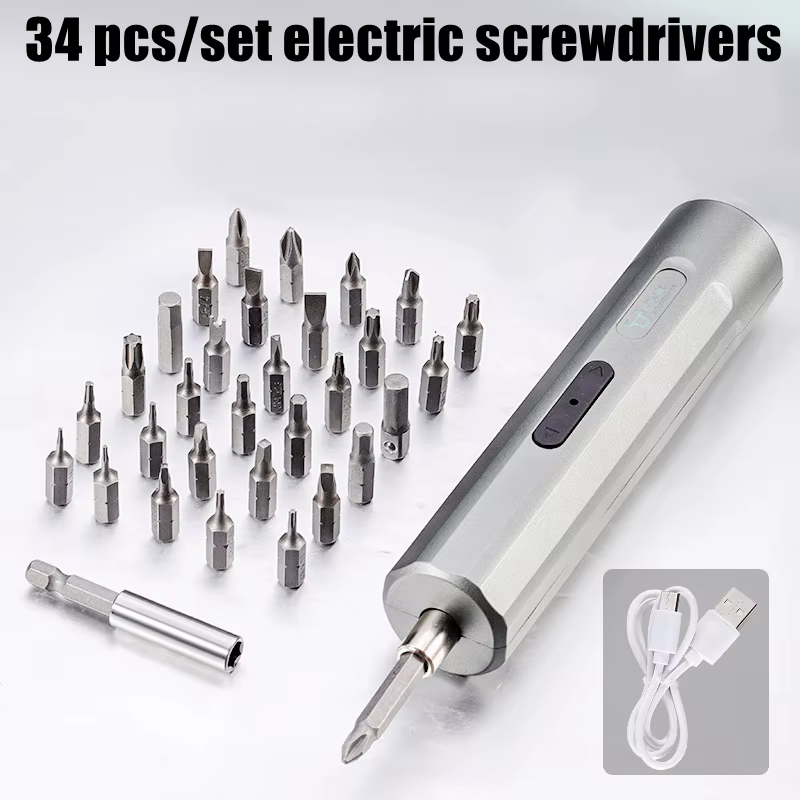 Tournevis électrique Portable sans fil avec 2 Mini perceuse