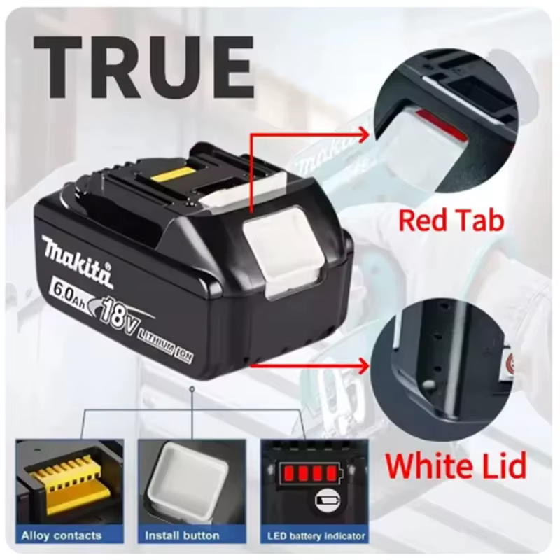 Batterie d'outil puissante Makita 18V 5Ah 6Ah + chargeur