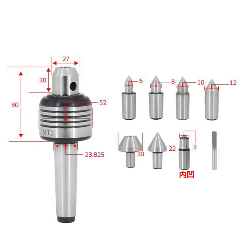 7 pièces MT2 machines-outils MT4 Center tournant à points multiples avec pointes interchangeables tour Live MT3