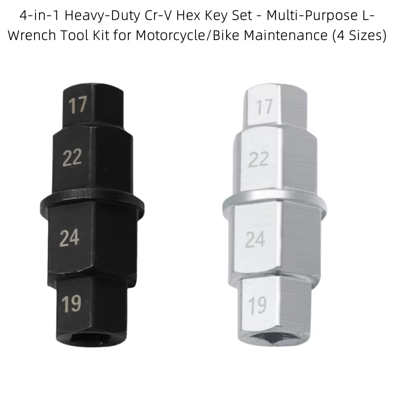Kit d'outils de réparation de moto à axe hexagonal 4 en 1 de 3/8 pouces robuste-acier cr-v antirouille pour douilles