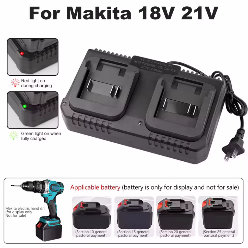 Chargeur double de batterie au Lithium