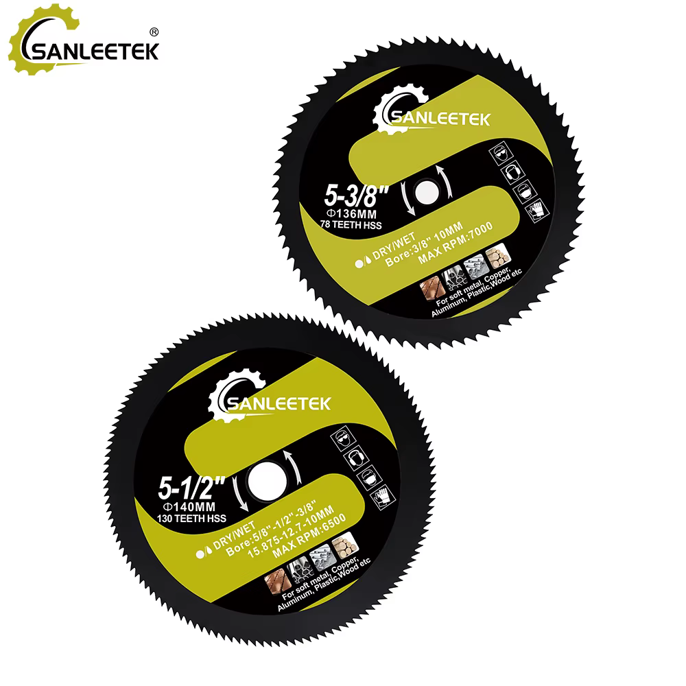 Lame de scie circulaire SANLEETEK HSS 136/140 mm pour couper le contreplaqué