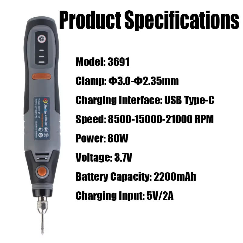 80W USB outil rotatif sans fil Dremel bricolage Mini perceuse stylo de gravure électrique 3 vitesses